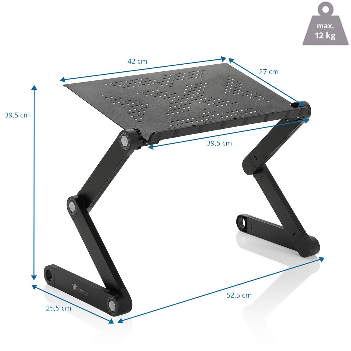 Schreibtischaufsatz Schwarz höhenverstellbar - Schwarz, Basics, Metall (52,5/4-39,5/25,5cm) - MID.YOU