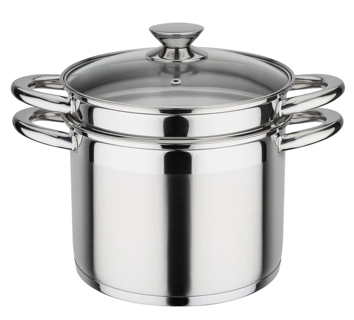 Pastatopf Treviso 6l Edelstahlfarben - Edelstahlfarben, Basics, Metall (22cm) - GSW