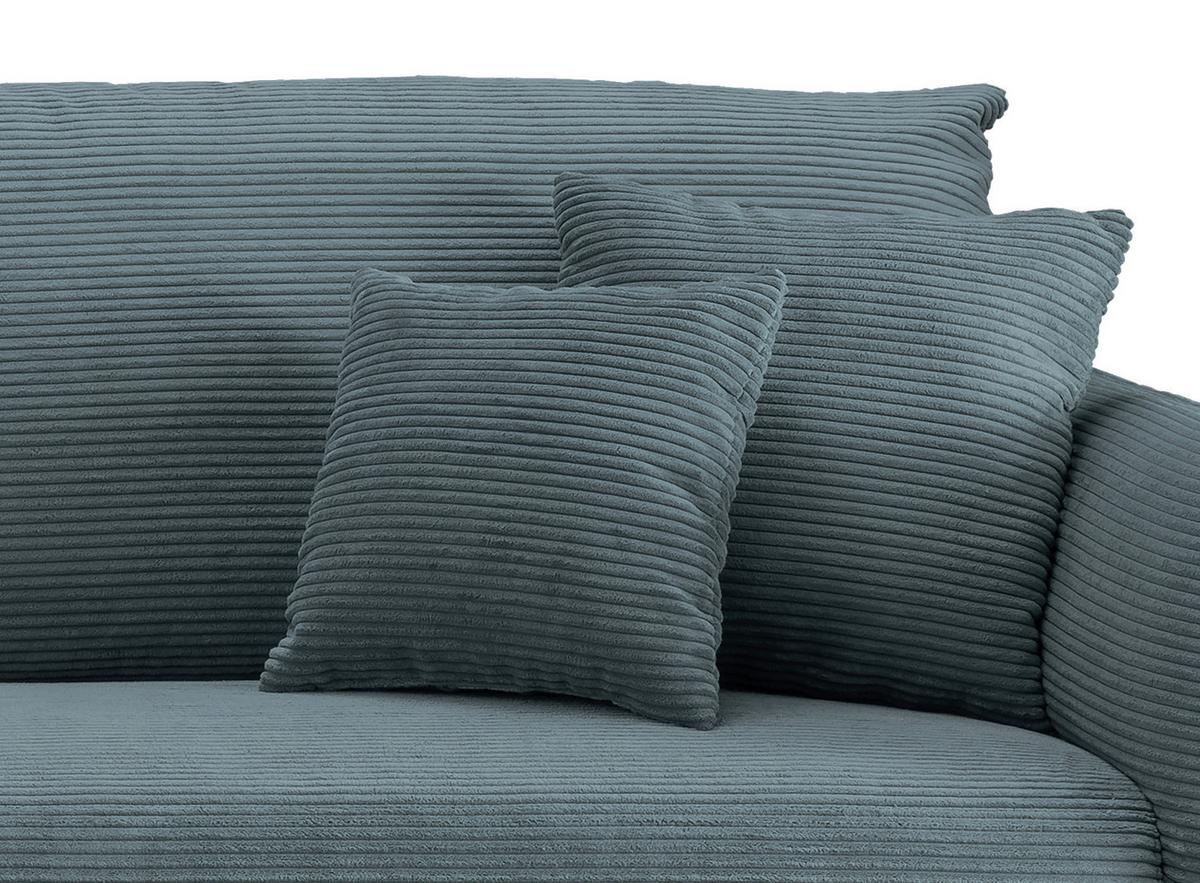 Ecksofa Vanilla Petrol S: 178x264-302 cm - Petrol/Schwarz, Design, Textil (178/264-302cm) - Livetastic