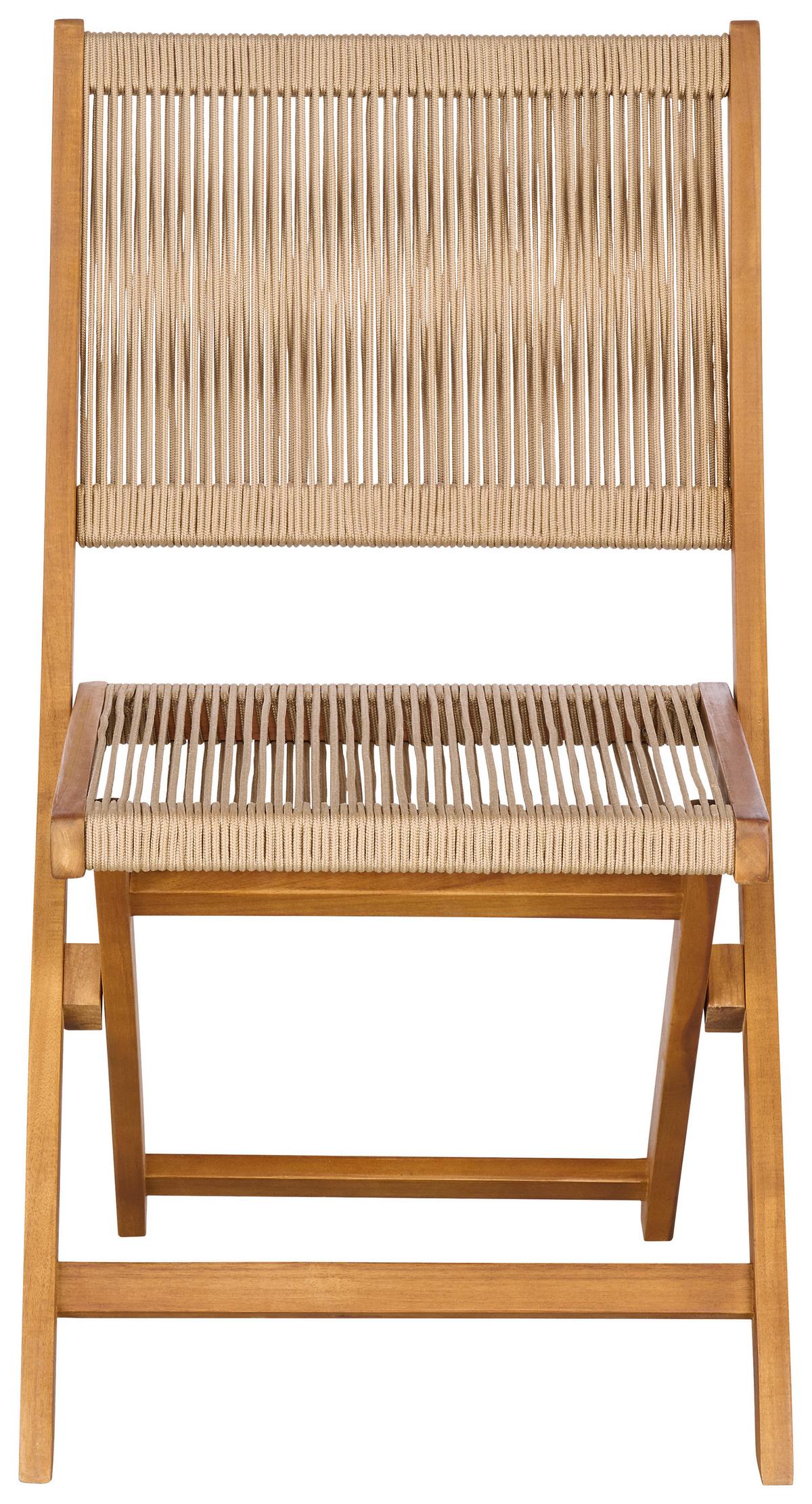 Gartenstuhl Klappbar Bergen Aus Akazienholz - Hellgrau/Akaziefarben, MODERN, Holz/Kunststoff (50/87/58cm) - Beldano