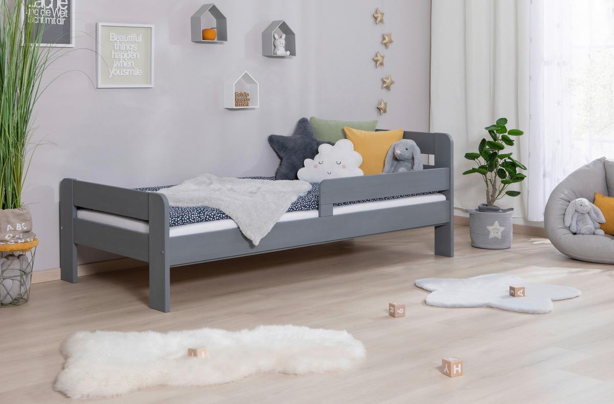 Bett Bennet Hellgrau Lf: 90x200 Cm - Hellgrau, MODERN, Holz (90/200cm) - MID.YOU