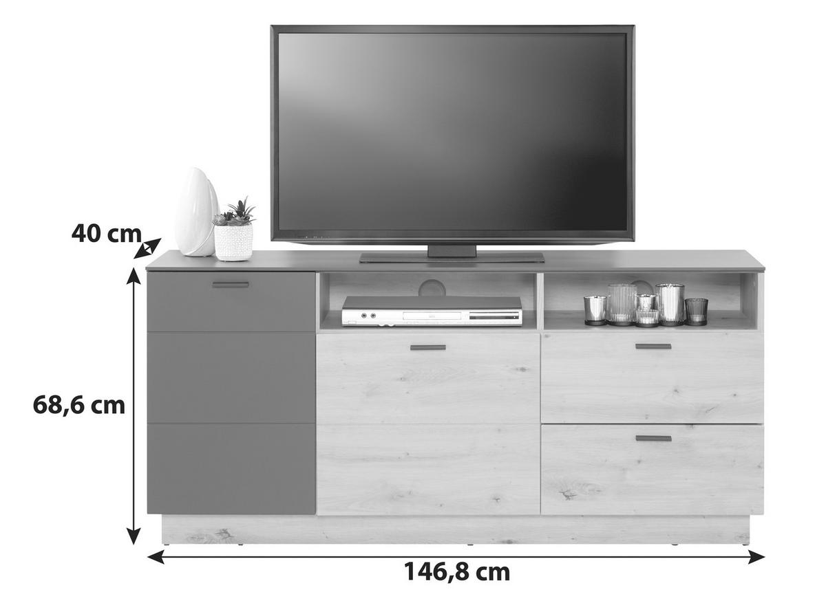 Tv-elem Tonale - tölgyfa színű/Artisan tölgy, Modern, faalapú anyag (146,8/68,6/40cm)