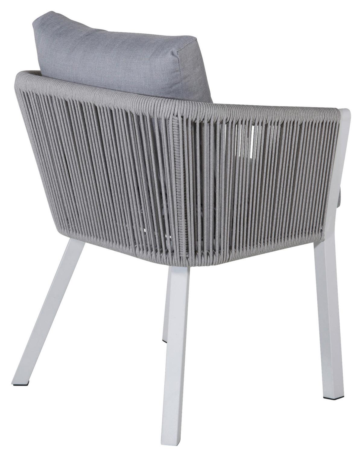 Gartenstuhl-Set Virya - Weiß/Grau, KONVENTIONELL, Textil/Metall (60/73/63cm) - Gardenson