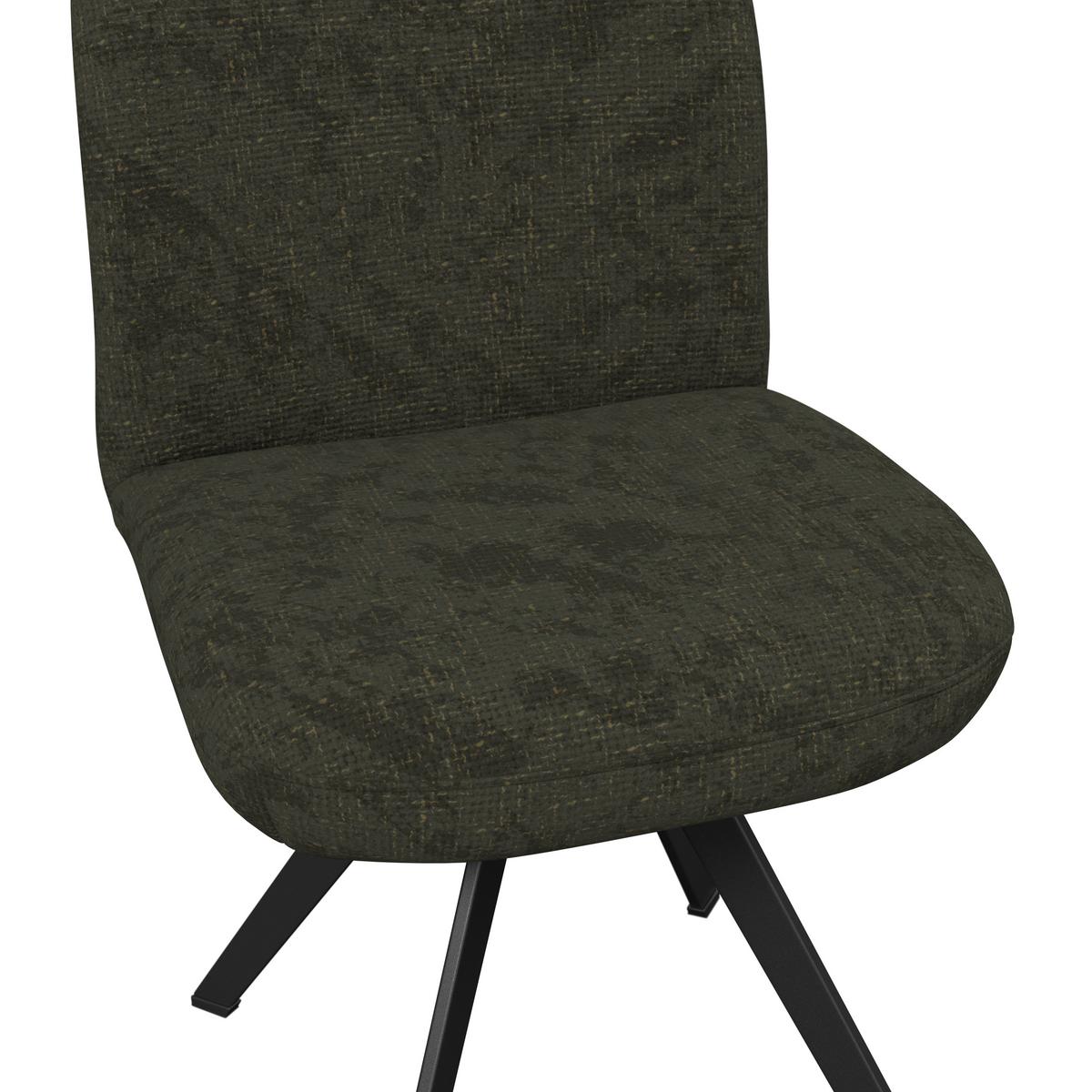 Stuhl grün mit Metallbeinen Ulmo 47/91/61 cm - Schwarz/Grün, MODERN, Textil/Metall (47/91/61cm)
