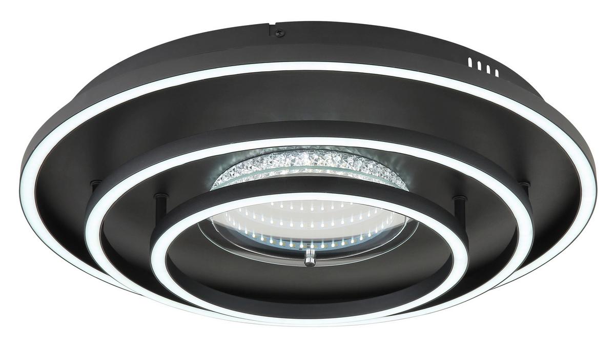 LED-Deckenleuchte Memory-Funktion - Schwarz/Weiß, Design, Kunststoff/Metall (72,2/51,7/10cm) - Globo