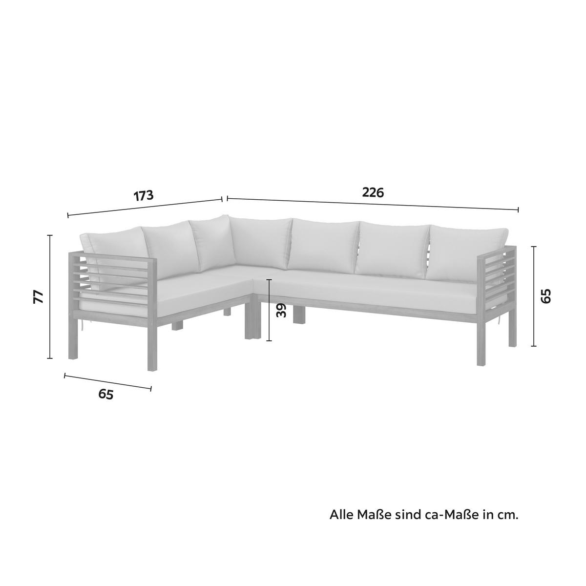 TERASOVÁ SEDACÍ SOUPRAVA NICO - barvy akácie/béžová, Natur, dřevo (226/65/173cm) - Mömax
