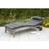 Sonnenliege Andalusia Metall/Kunststoff mit Auflage - Grau, ROMANTIK / LANDHAUS, Kunststoff/Metall (90/100/208cm) - Gardenson