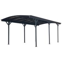 Carport Carport Rundbogen 17 M² - Anthrazit, Basics, Kunststoff/Metall (300/220/576cm)