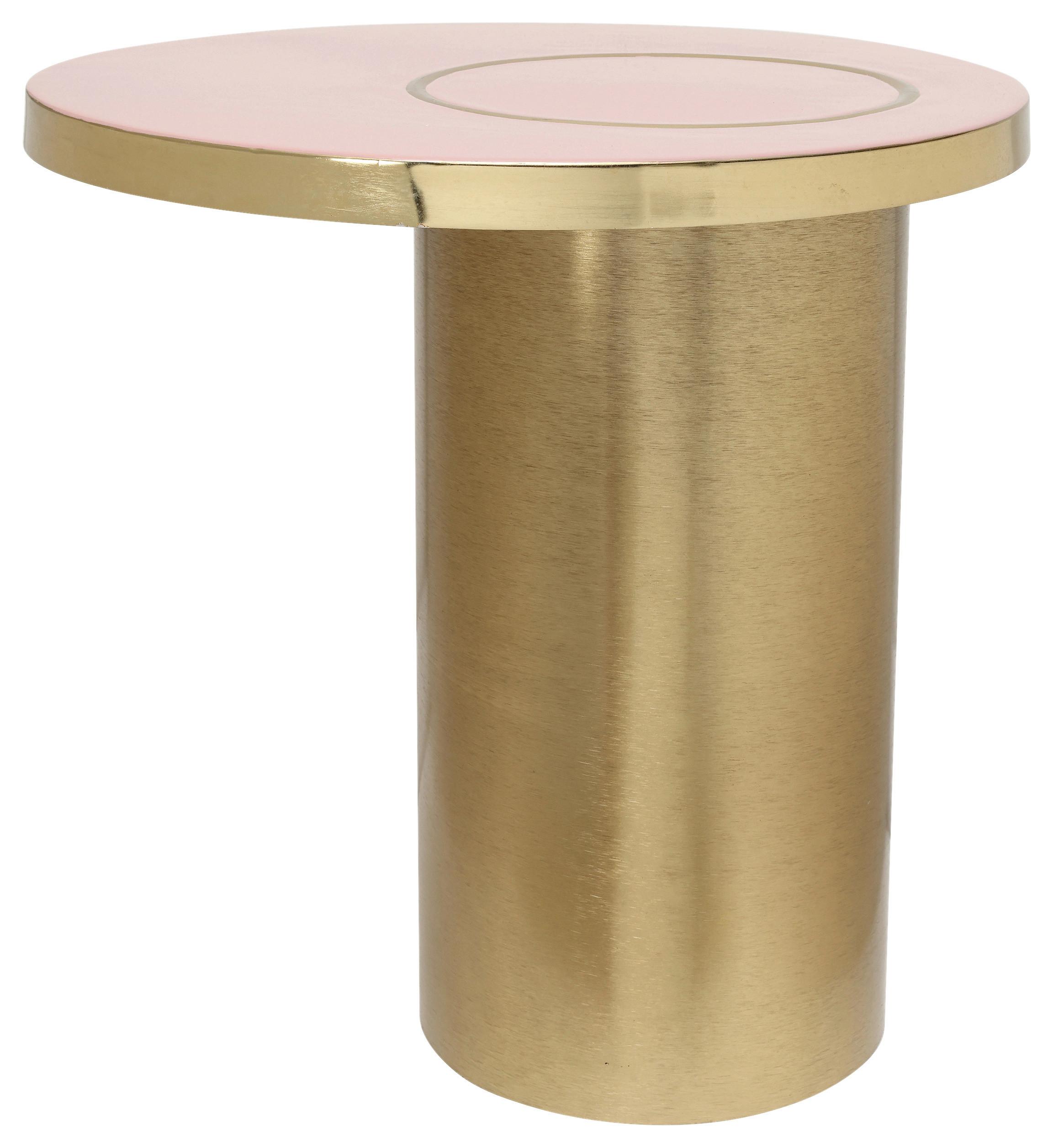Beistelltisch Art Deco 2325 Goldfarben/rosa B: 50 Cm - Goldfarben/Rosa, Design, Metall (51/50cm) - Kayoom