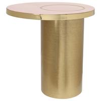 Beistelltisch Art Deco 2325 Goldfarben/rosa B: 50 Cm - Goldfarben/Rosa, Design, Metall (51/50cm) - Kayoom