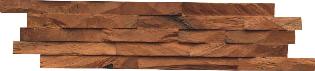 Wandverkleidung Teak Diamond Natur - Braun, Basics, Holz (61/15/2cm)