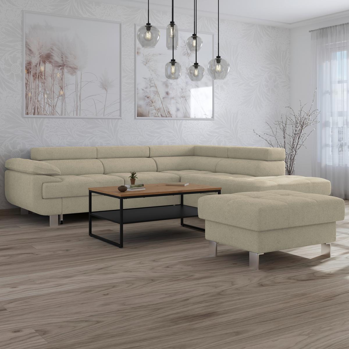 Hocker Savona - Sandfarben, MODERN, Textil (90/44/73cm) - Ondega