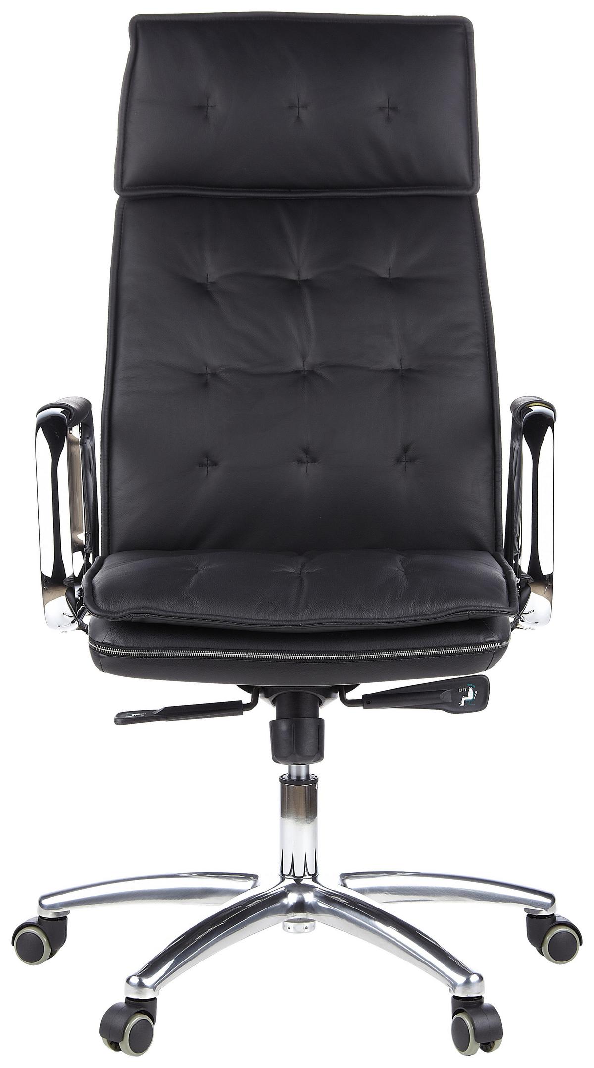 Chefsessel Villa Schwarz Bis 120 Kg - Schwarz, Basics, Leder/Kunststoff (60/130/48cm) - MID.YOU