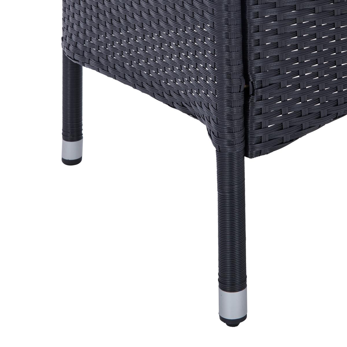 Kerti Bútorszett Mailand - fekete/krém, Modern, műanyag/textil (150/75/90cm) - Beldano