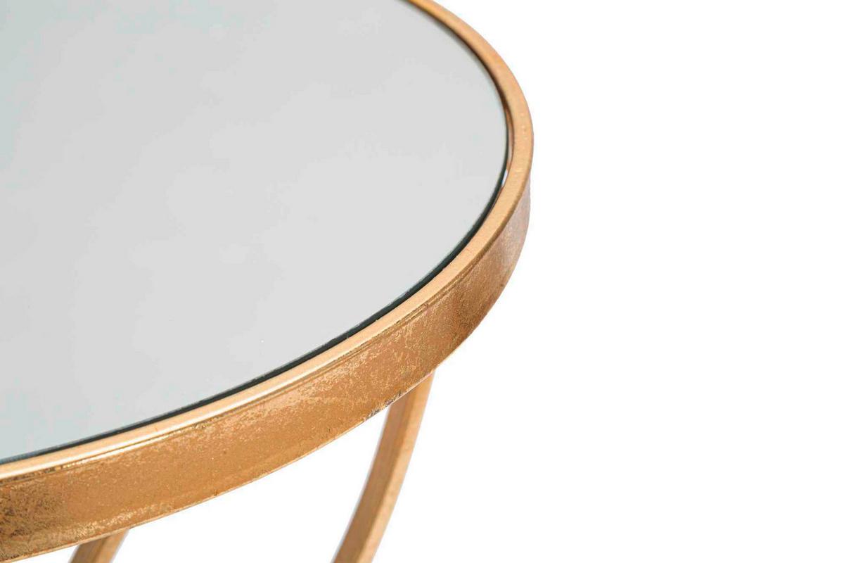 Couchtisch Butterfly Goldfarben, Weiß B: 60 Cm - Goldfarben/Weiß, Basics, Glas/Metall (60/35/35cm)