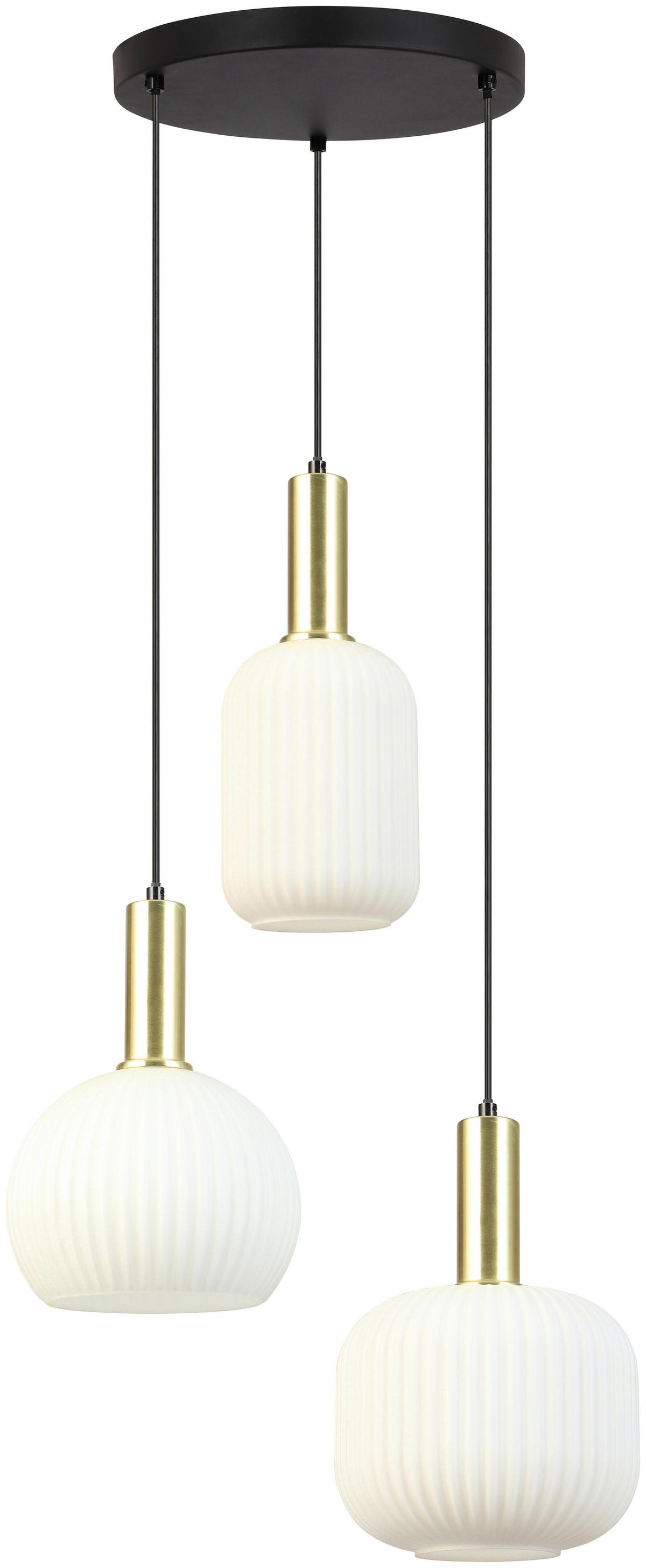 ZÁVESNÉ SVIETIDLO SCHER - čierna/biela, Modern, kov/sklo (36/120cm) - Mömax