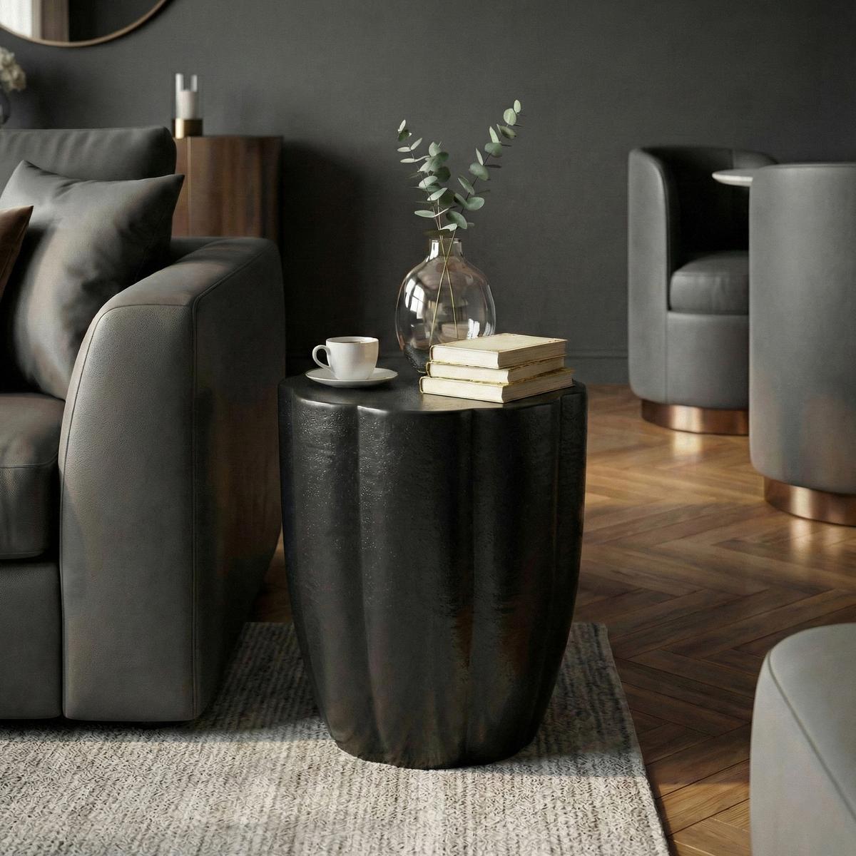 BEISTELLTISCH Schwarz L: 41cm - Schwarz, Design, Metall (41/41/50cm) - Livetastic