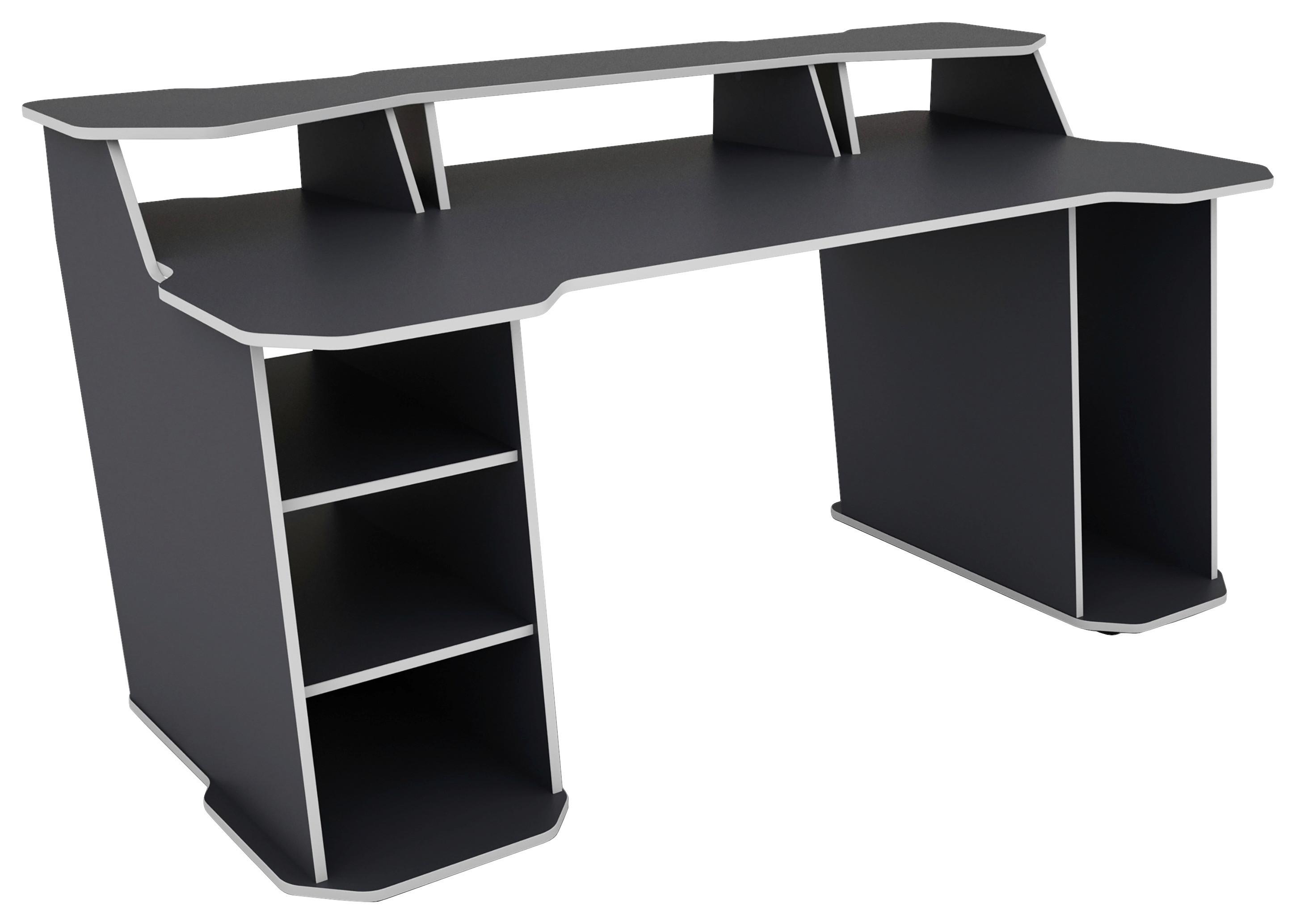 Gaming Tisch Matrix Anthrazit/weiß B: 85 Cm - Anthrazit/Weiß, LIFESTYLE, Holzwerkstoff (180/85/76cm) - MID.YOU