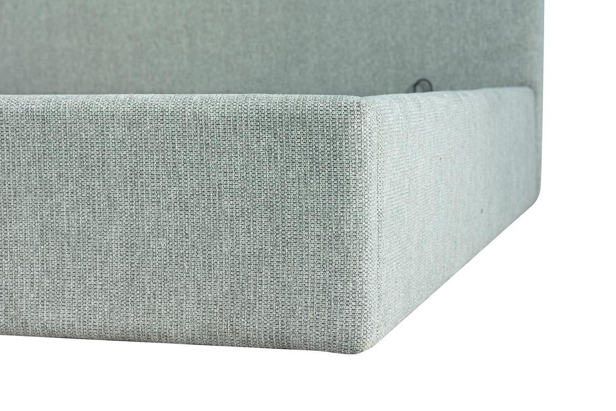 Polsterbett Pico Hellgrau B: 188 cm - Hellgrau/Schwarz, Design, Holzwerkstoff/Textil (188/100/216cm) - Livetastic