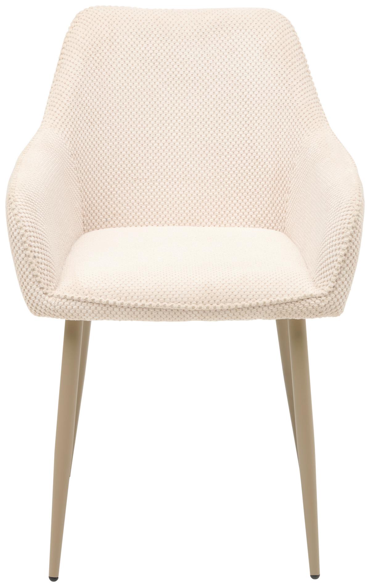 Armlehnstuhl Cora Webstoff Beige, B: 56 cm - Beige, KONVENTIONELL, Textil/Metall (56/81/61cm) - MID.YOU