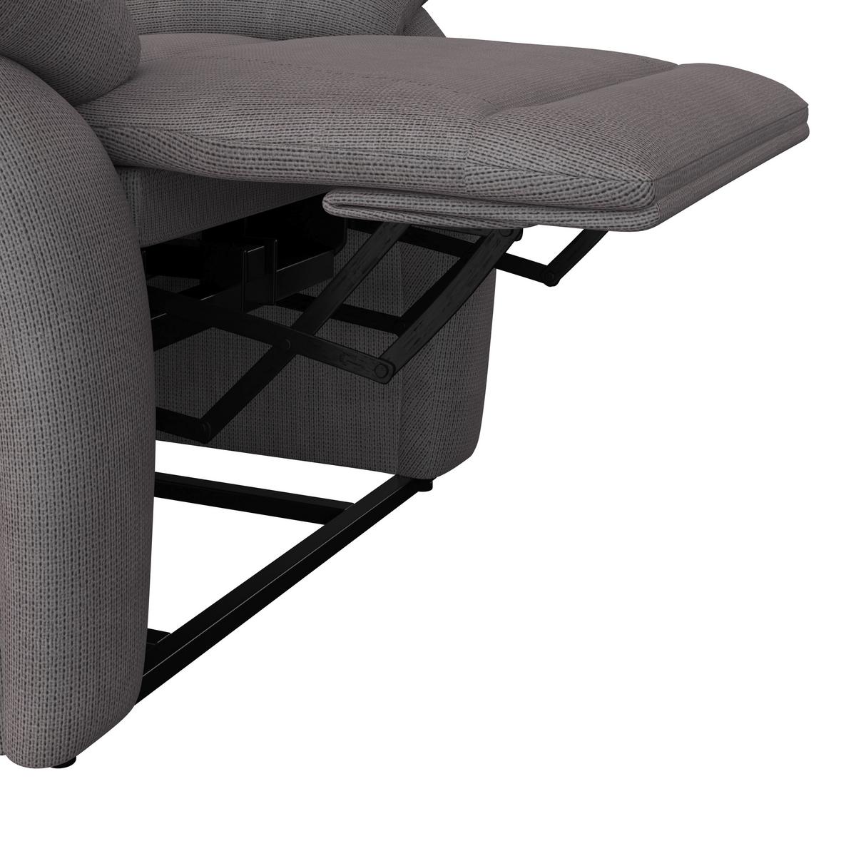 Relaxsessel mit Aufstehhilfe Mario Webstoff Dunkelgrau - Dunkelgrau/Schwarz, MODERN, Textil/Metall (89/107/94cm) - James Wood