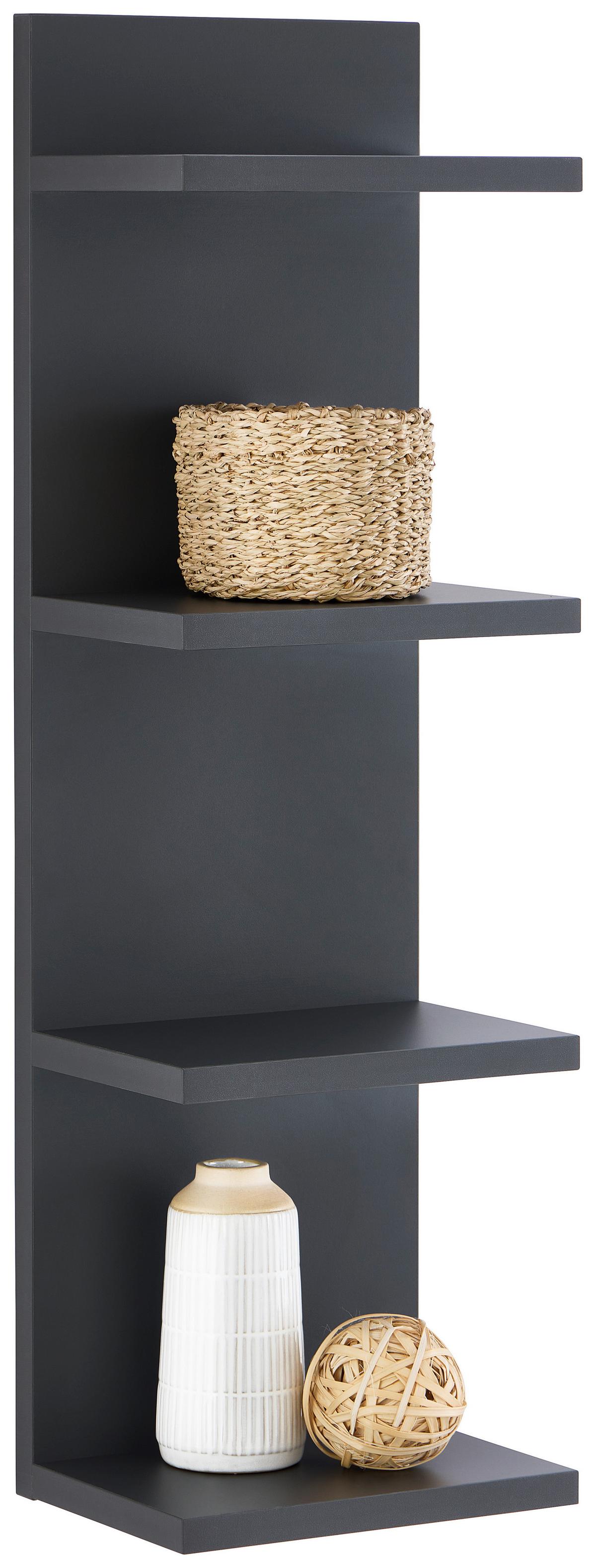 Wandregal Eolo Anthrazit B: 23,2 cm - Anthrazit, Trend, Holzwerkstoff (23,2/75/16,8cm)