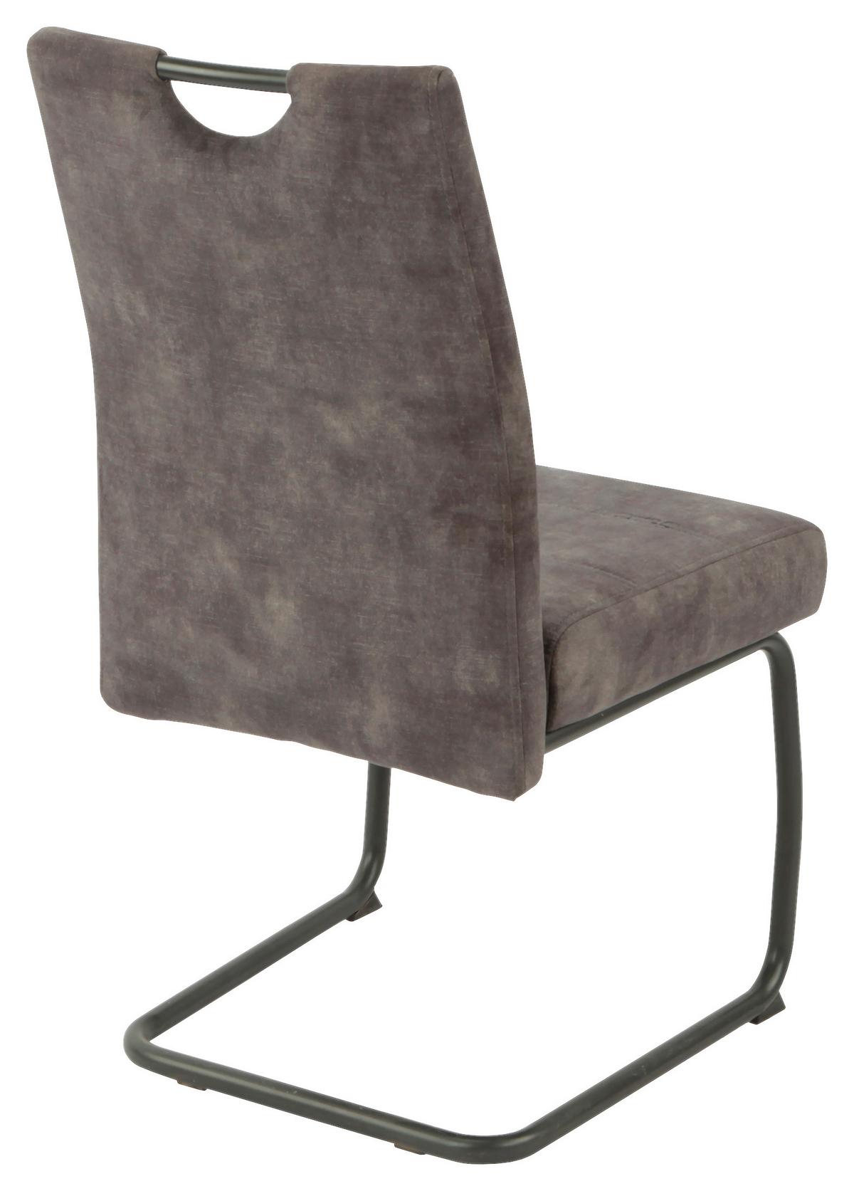 Schwingstuhl Laurina Anthrazit Gepolstert - Anthrazit/Grau, KONVENTIONELL, Textil/Metall (50/97/63cm)