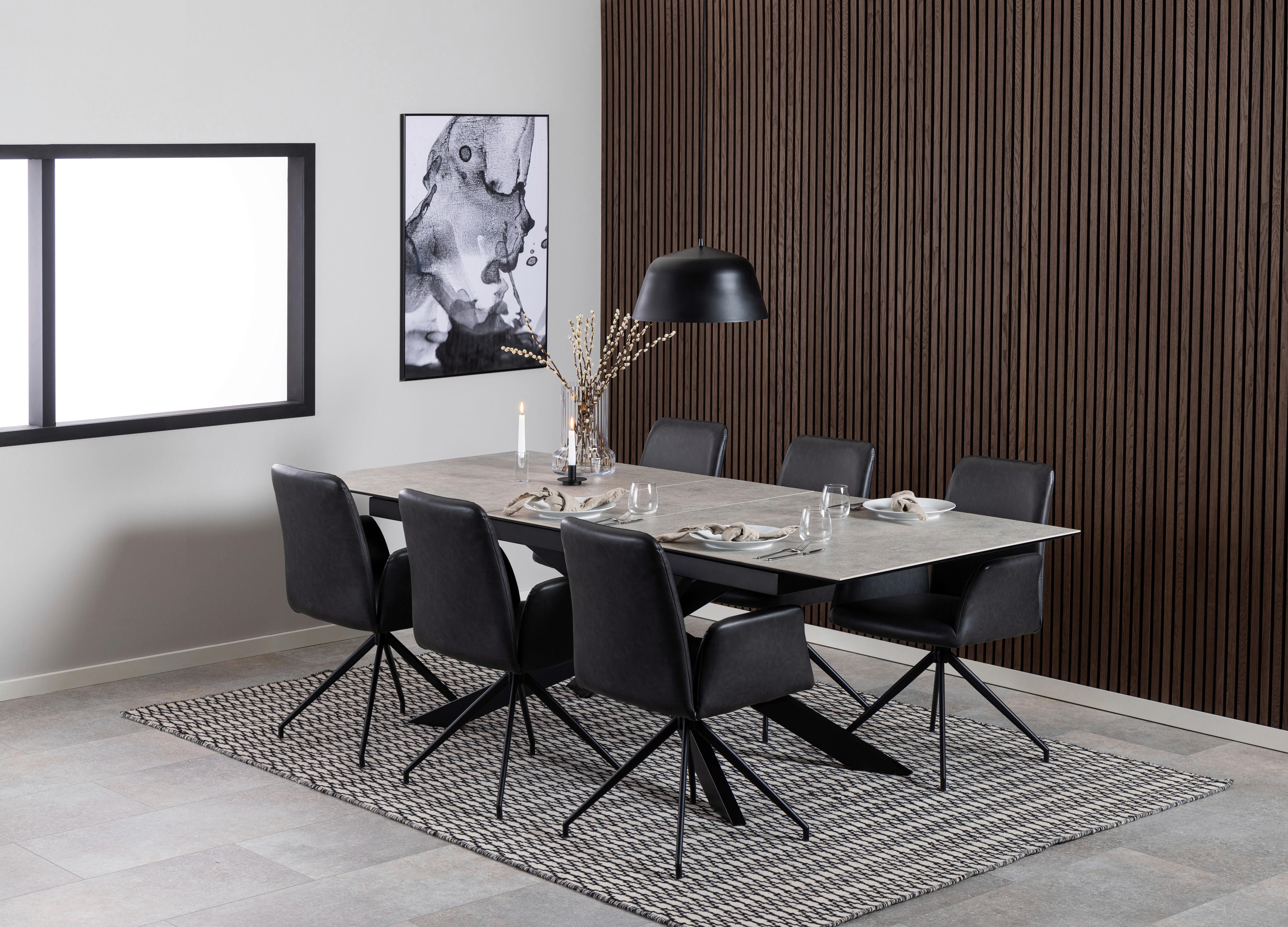 Esstisch Irwine H000023567 - Schwarz/Grau, Design, Glas/Keramik (240/100/76cm) - MID.YOU