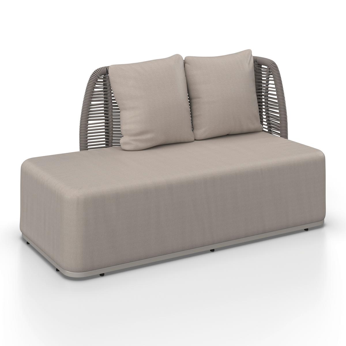 TERASOVÁ SEDACÍ SOUPRAVA MARINO - světle šedá/tmavě šedá, Moderní, kov/textil (153/81/76cm) - Bessagi Garden