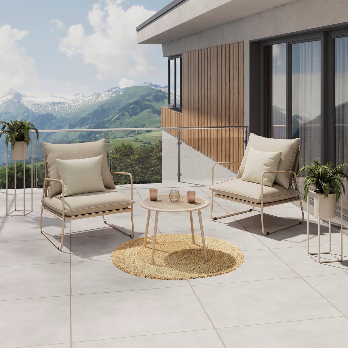 SADA NA BALKON MALE - béžová, Moderní, kov/textil (85,5/68/78,5cm)