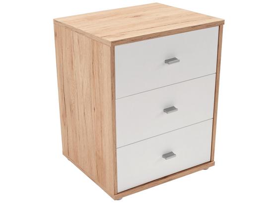 Nočný Stolík 4-you New - farby dubu/biela, Konvenčný, kompozitné drevo (50/54,8/34,6cm) Nočný Stolík 4-you New - farby dubu/biela, Konvenčný, kompozitné drevo (50/54,8/34,6cm)