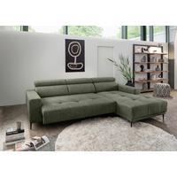 Ecksofa Intera Dunkelgrün S: 276x188 Cm - Dunkelgrün/Schwarz, KONVENTIONELL, Textil (276/188cm) - Livetastic
