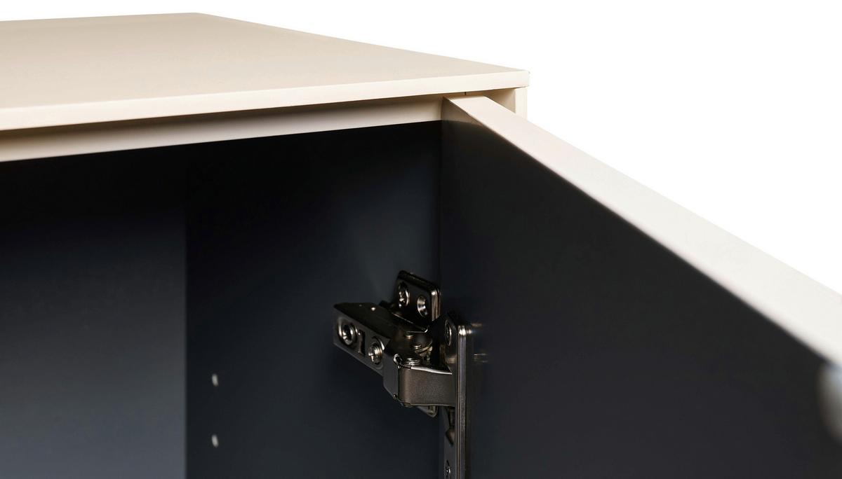 Waschbeckenunterschrank Vaduz Kashmir, B: 60cm - Kaschmir/Schwarz, Trend, Holzwerkstoff (60/60/33cm)