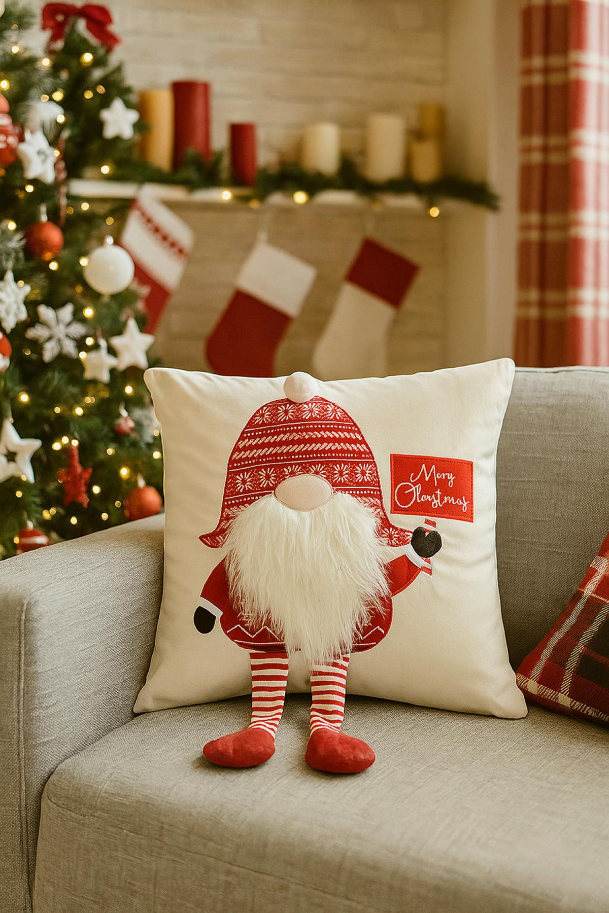 Díszpárna Jordi Kb. 45/45cm - piros/fehér, Romantik / Landhaus, textil (45/45cm) - James Wood