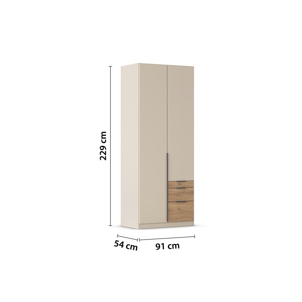 Šatníková skriňa Alabama Super ALABAMA-SUPER - šampanská/farba duba, Trend, kompozitné drevo (91/229/54cm)