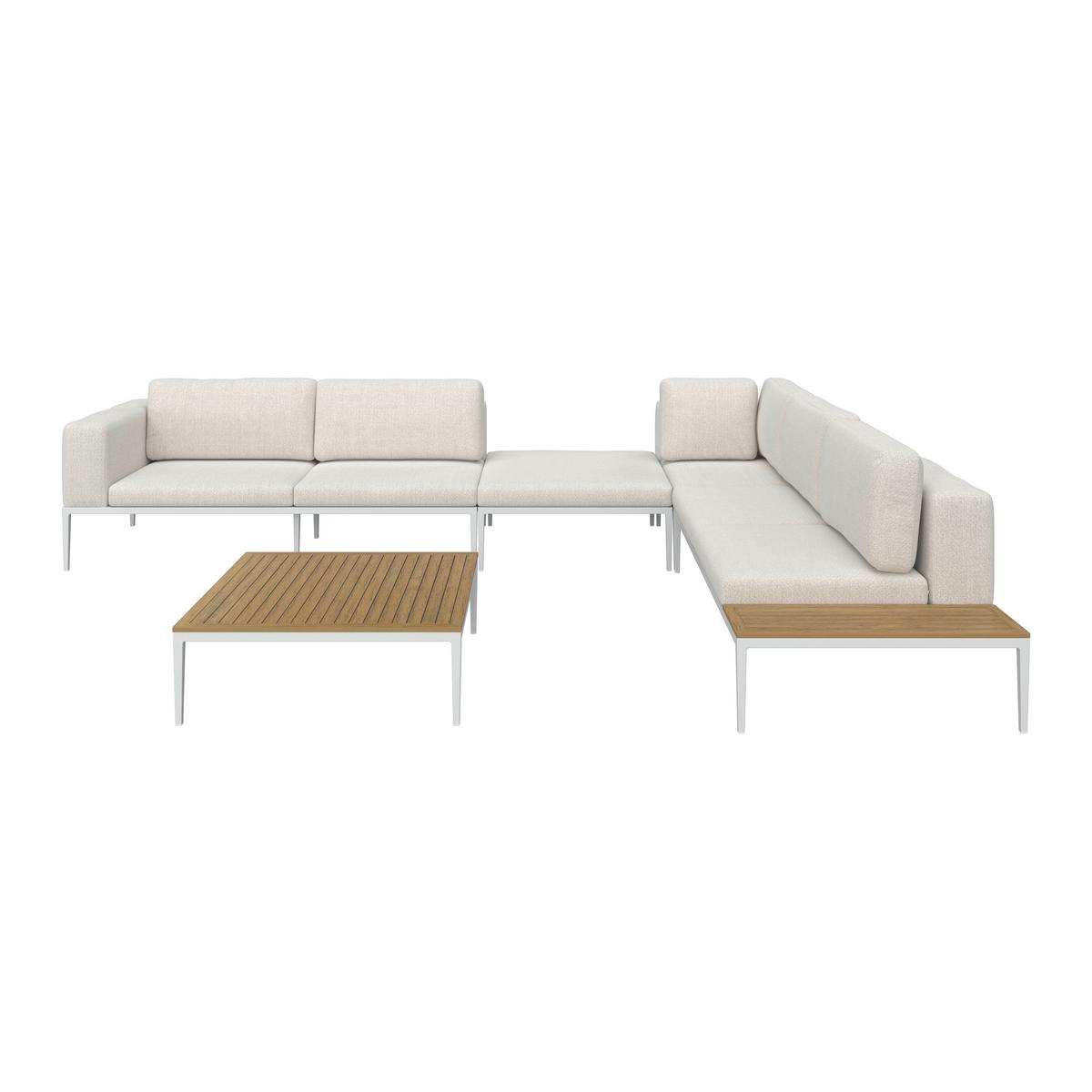 TERASOVÁ SEDACIA SÚPRAVA ÄNNA - krémová/prírodná farba, Modern, kov/textil (270/68/90cm) - Bessagi Garden