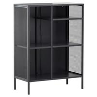Bücherwand Misha - Dunkelgrau/Grau, Design, Metall (80/110/40cm) - Livetastic