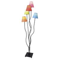 Stehlampe Multicolor 5 Leuchtmittel, Schnurschalter - Multicolor/Schwarz, LIFESTYLE, Textil/Metall (23,5/23,5/156cm) - Näve