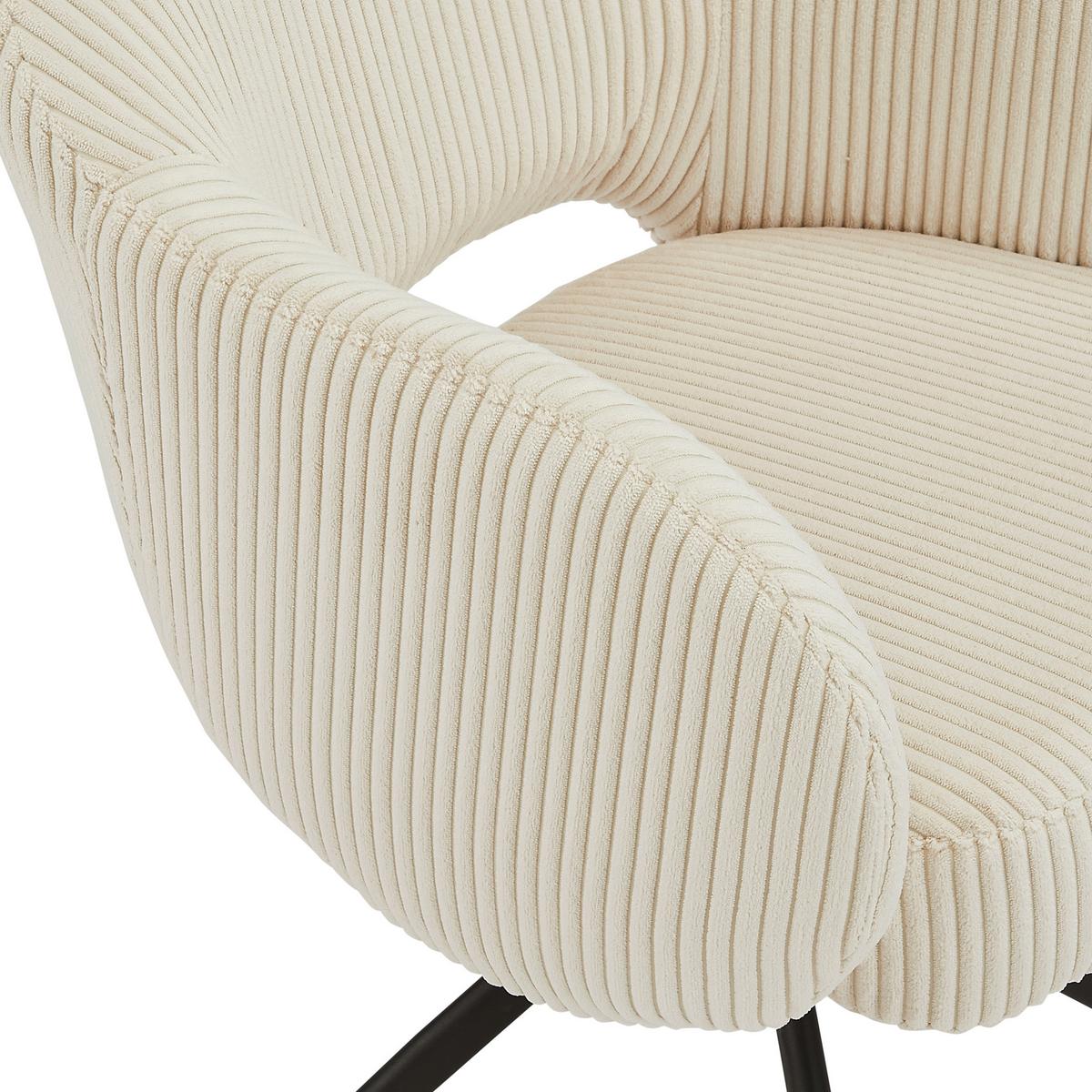 ARMLEHNSTUHL Schwarz/Beige B: 58cm - Beige/Schwarz, MODERN, Textil/Metall (58/84/60cm) - MID.YOU