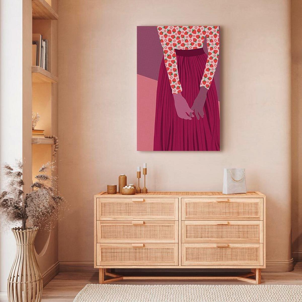Leinwandbild Pink Magenta B: 80 Cm - Pink/Magenta, Basics, Holz/Textil (80/120/1.2cm) - artgeist