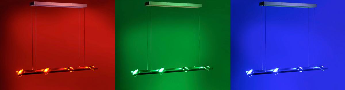 LED-Hängeleuchte Lolasmar H: 130 cm 8-Flammig dimmbar - Chromfarben/Nickelfarben, Design, Kunststoff/Metall (98/16,5/130cm)