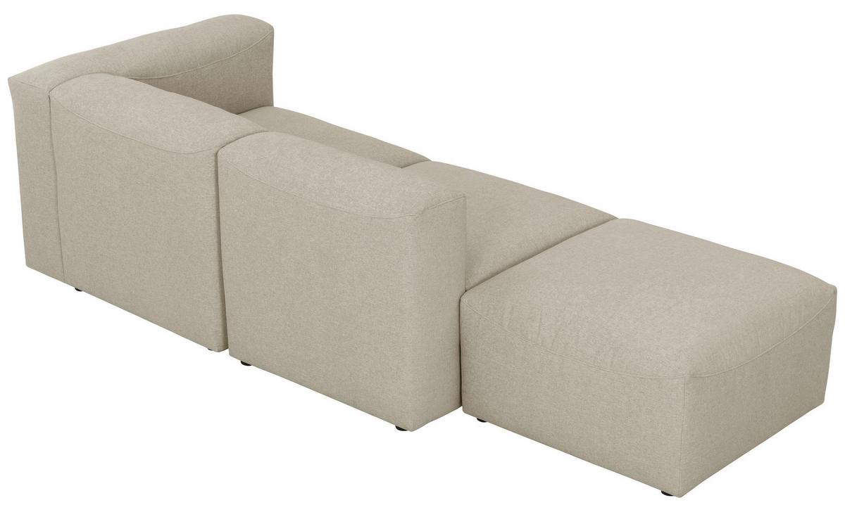 Ottomane Lena Creme mit Echtem Rücken - Creme, Design, Textil (250/73/100cm) - Max Winzer