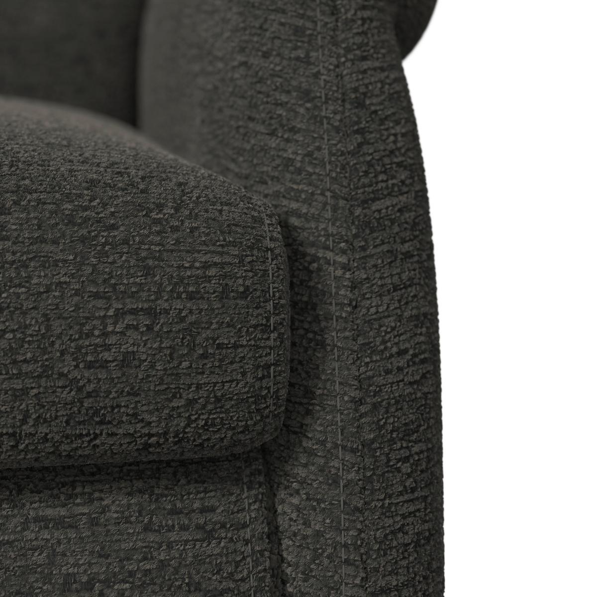 Relaxační křeslo ALICE, tmavě šedé buklé, max. 140 kg - černá/tmavě šedá, Moderní, kov/dřevo (76/109/94cm) - Bessagi Home