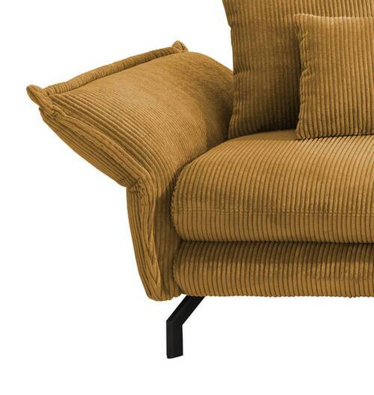Ecksofa Lava Goldfarben S: 255/180 cm - Goldfarben/Schwarz, MODERN, Textil (255/180cm) - Livetastic