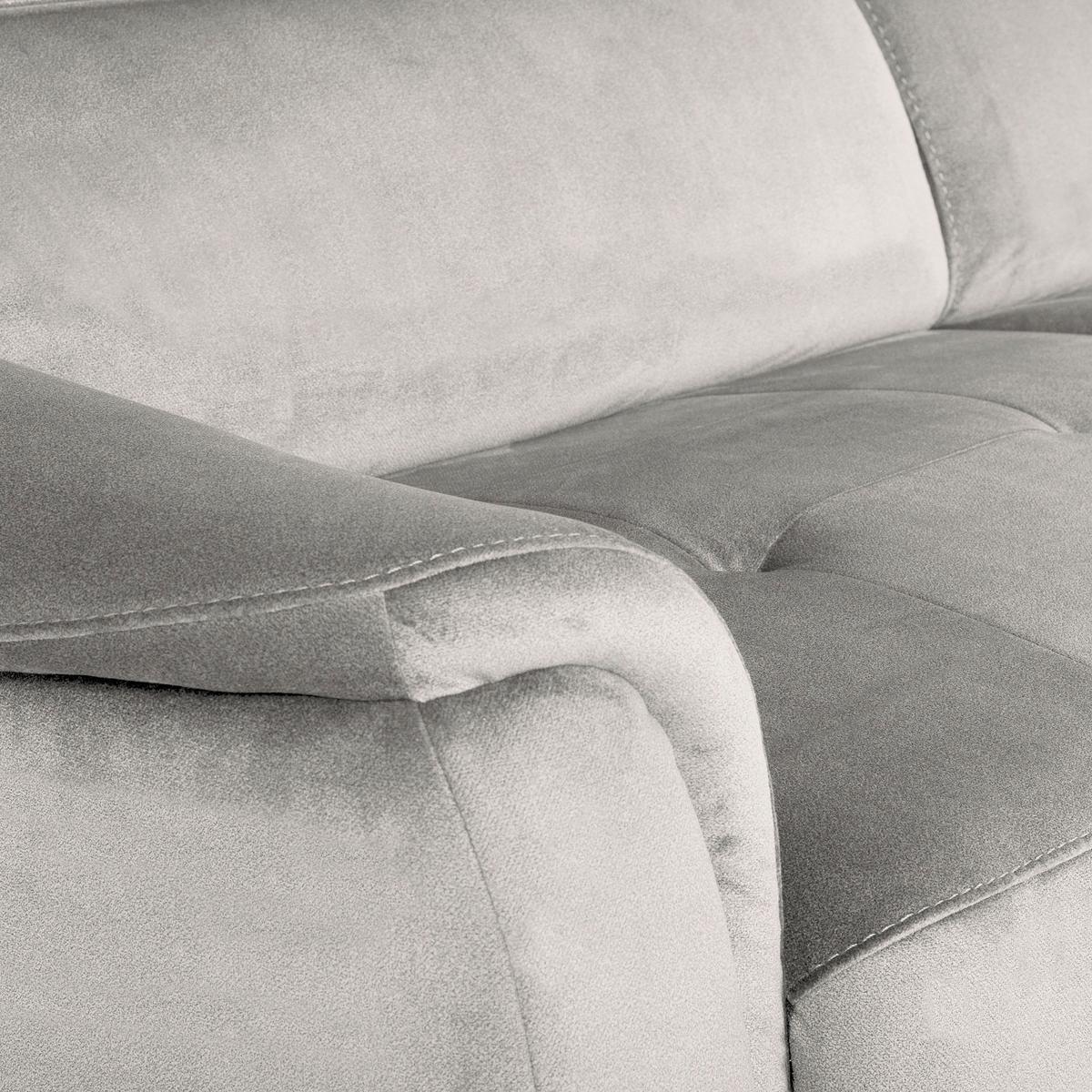 Schlafsofa Pafos Hellgrau B: 203 cm - Chromfarben/Hellgrau, Design, Textil (203/77-98/103cm) - MID.YOU
