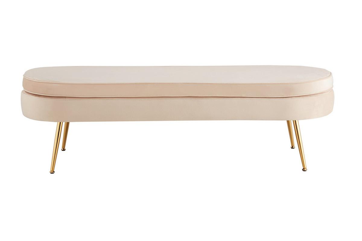 Hocker Beige B: 142 Cm - Beige/Goldfarben, MODERN, Textil (142/41/45cm) - Livetastic