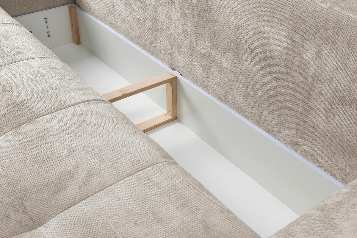Schlafsofa Elma Sandfarben B: 280cm - Sandfarben/Schwarz, KONVENTIONELL, Holz/Holzwerkstoff (280/73-93/107cm) - MID.YOU