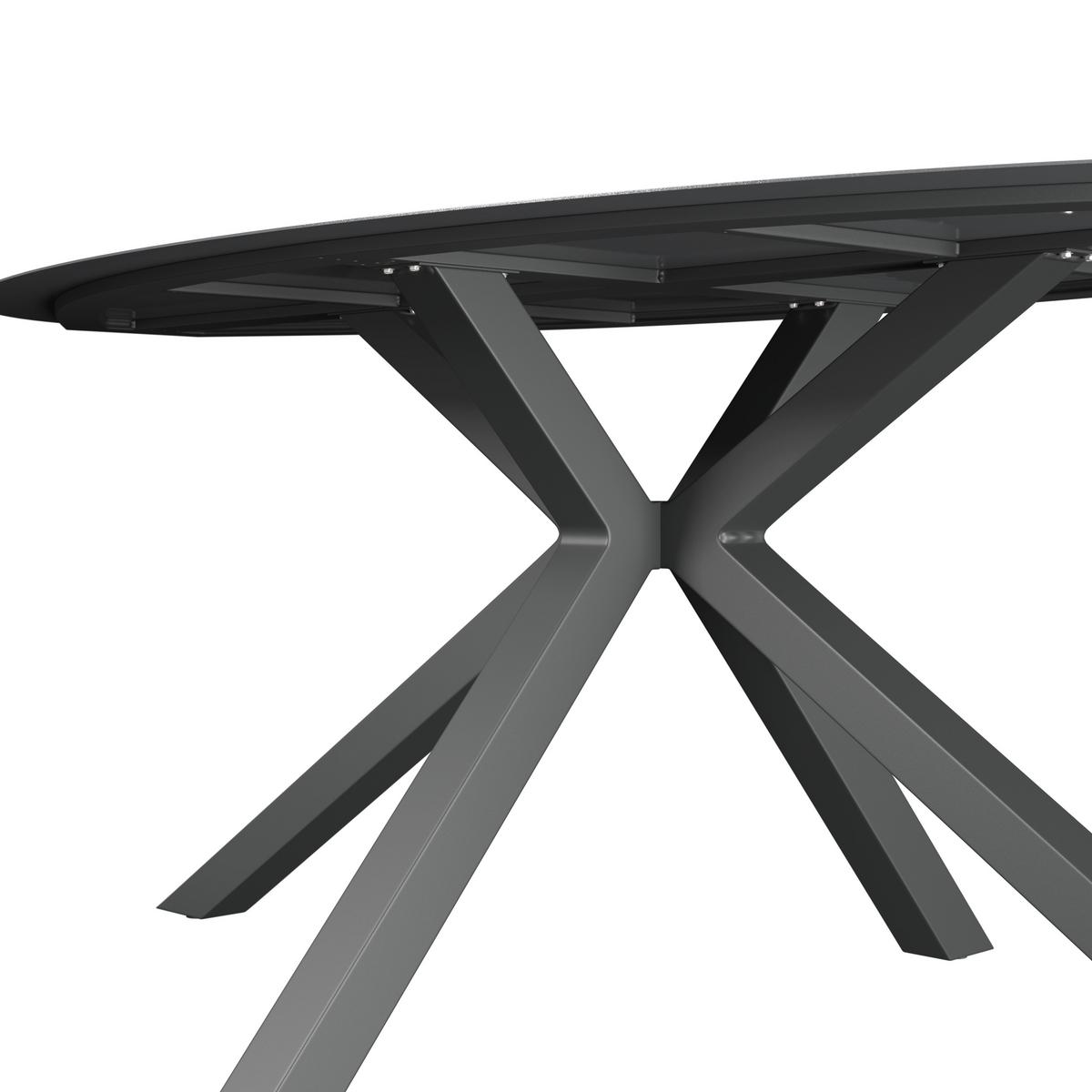 ZÁHRADNÝ STÔL BARI - antracitová, Modern, kov/sklo (200/100/75cm) - Mömax