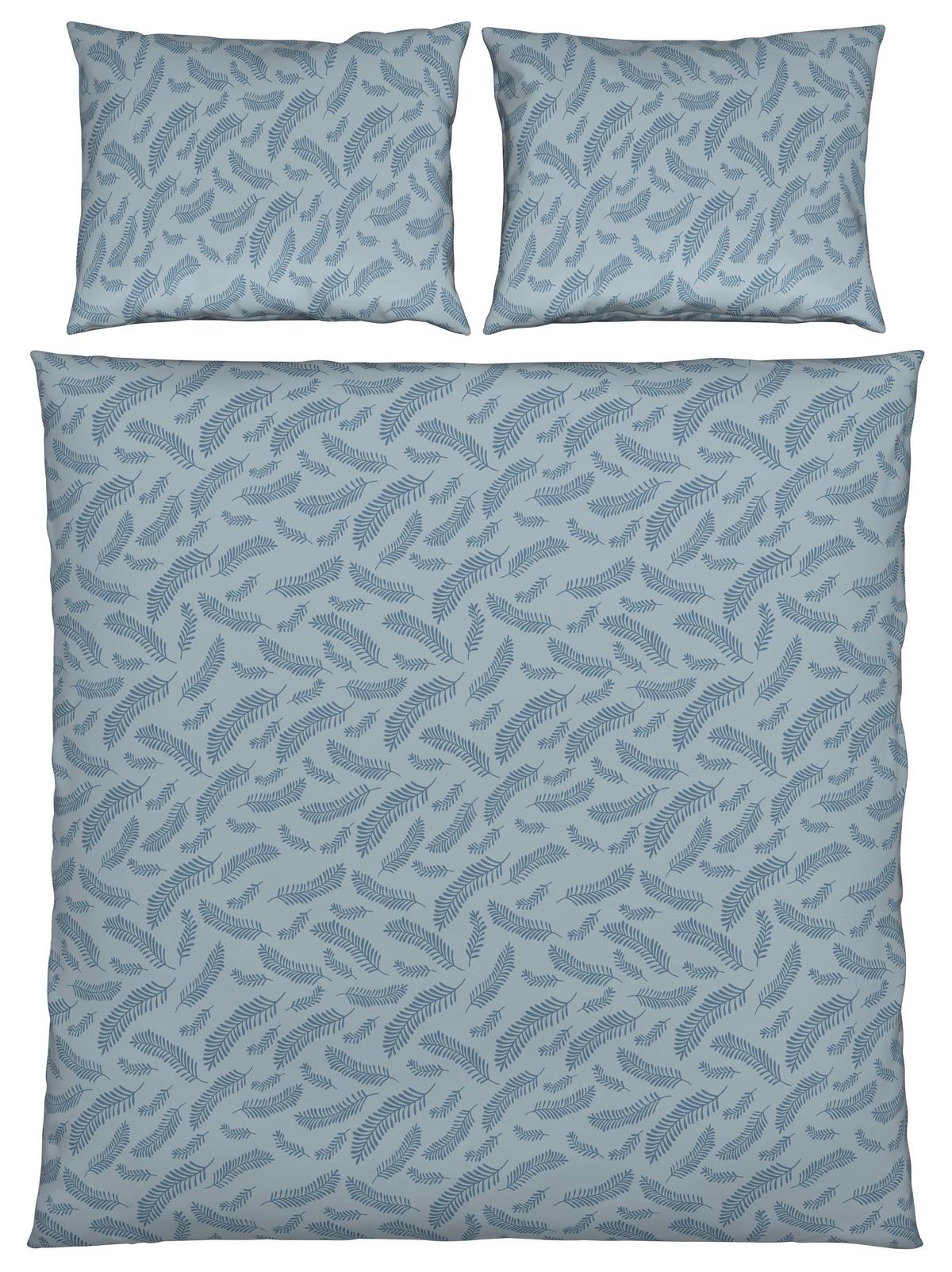 Povlečení Ferns XXL, 2x70/90 200/220cm - modrá, Moderní, textil (200/220cm) - Mömax