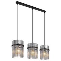 Függőlámpa 15698-3h Gorley - fekete/szürke, Design, műanyag/üveg (80/20/140cm) - Globo